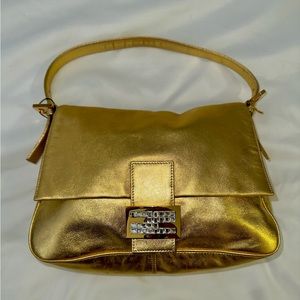 Gold Fendi Mamma Baguette